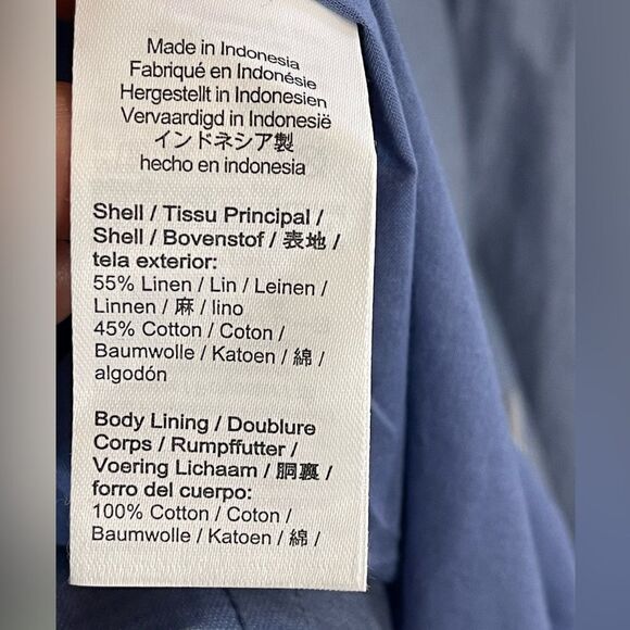 Madewell short trench coat Laminated Button Up Long Sleeve Coat in blue. M - Picture 9 of 12